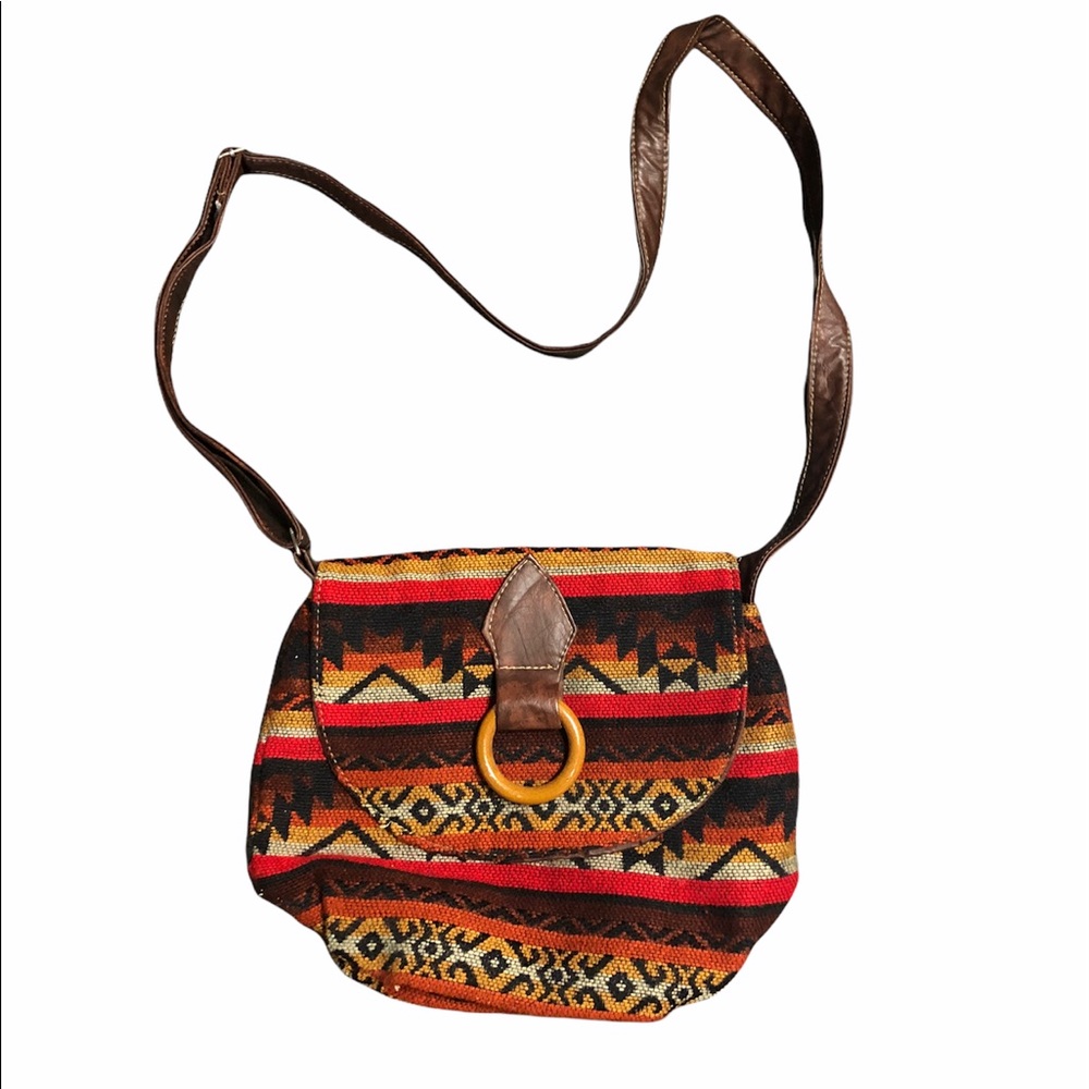Tribal print crossbody purse